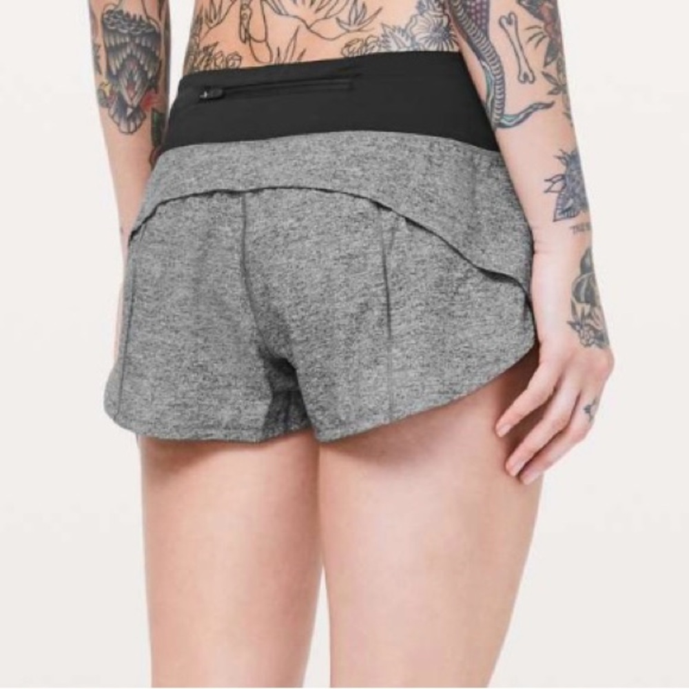 Lululemon Speed Up Short *2.5" Heather Lux Multi Black / Black activewear size 6